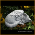 Hot sale carving granite lucky sleeping cat statue for garden decoration